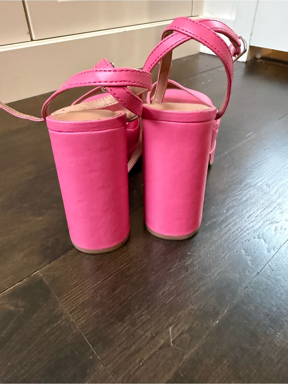 wild fable Hot Pink Platform Sandals with Ankle Strap - Picture 4 of 6